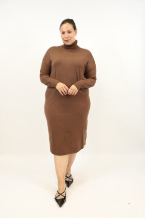 שמלה סריג אוברסייז Bonnie | שוקו – EF-8323-CHOCO