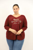 סריג אוברסייז Poline | בורדו – EF-8785-BORDO