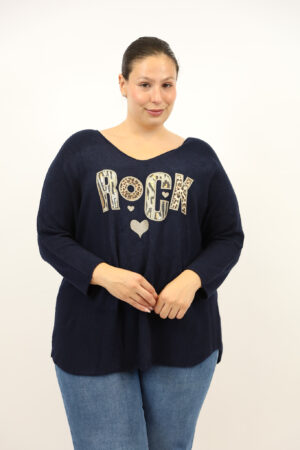 סריג אוברסייז Maddy | נייבי – EF-8788-NAVY