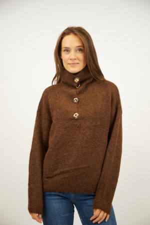 סריג צווארון פולו Nina | קפה – INAP-AR932-CAFE