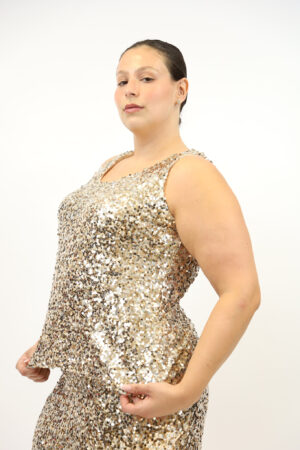 גופייה בעיטור פאייטים  Inès | מוזהב