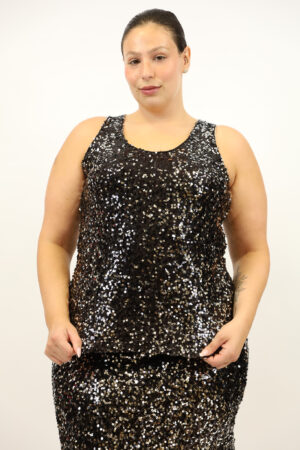 גופייה בעיטור פאייטים  Inès | כסוף – IV-AC62808-SILVER