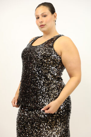 גופייה בעיטור פאייטים  Inès | כסוף