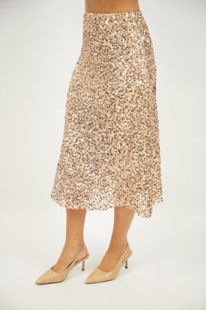 חצאית בעיטור פאייטים Victoria | בז