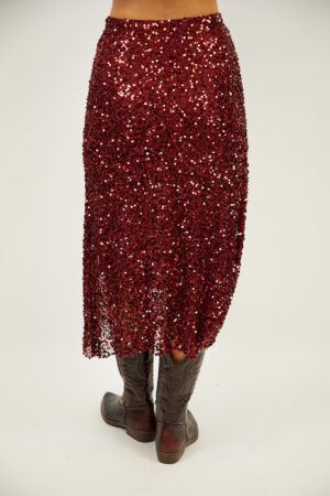 חצאית בעיטור פאייטים Victoria | בורדו