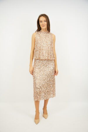 גופייה בעיטור פאייטים Victoria | בז