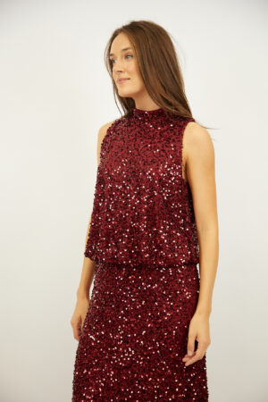 גופייה בעיטור פאייטים Victoria | בורדו