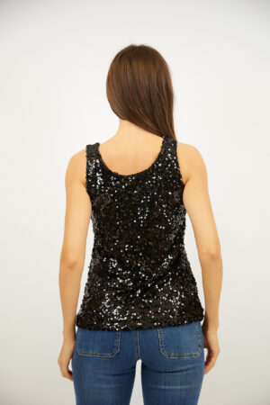 גופייה בעיטור פאייטים  Inès | שחור