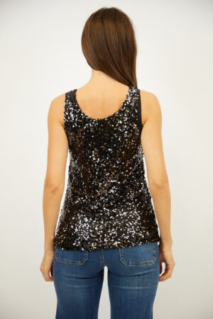 גופייה בעיטור פאייטים  Inès | כסוף