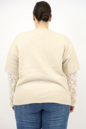 סוודר אלגנטי עם תחרה Ophélie | בז