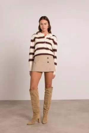 סריג פולו עם פסים Édith | בז