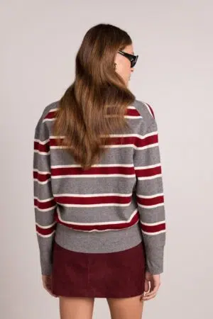 סריג פולו עם פסים Édith | בורדו