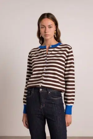 סריג קלאסי עם פסים Séverine | חום