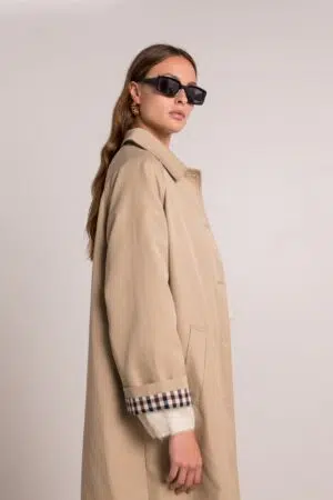 מעיל ארוך בגזרת אוברסייז Maddy | בז