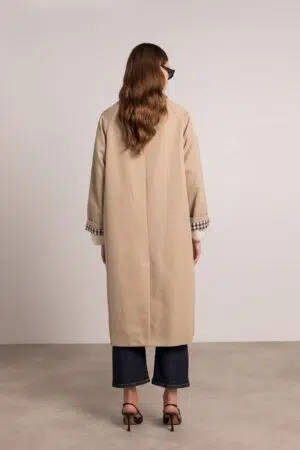 מעיל ארוך בגזרת אוברסייז Maddy | בז