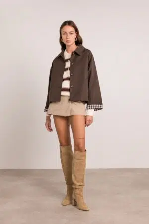 מעיל ארוך בגזרת אוברסייז Maddy | חום