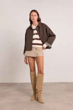 מעיל ארוך בגזרת אוברסייז Maddy | חום