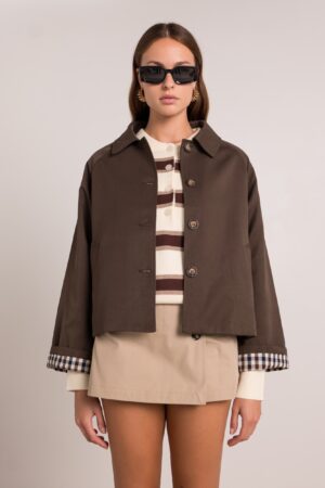 מעיל קצר Chloé | חום – SJ-6503-3-BROWN