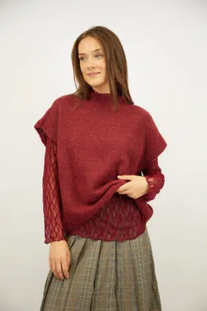 סריג עם תחרה Sarah | יין