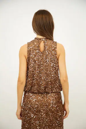 גופייה בעיטור פאייטים Victoria | שוקו