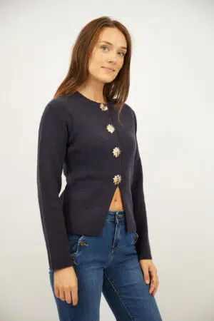 סריג עם כפתורים Muriel | נייבי