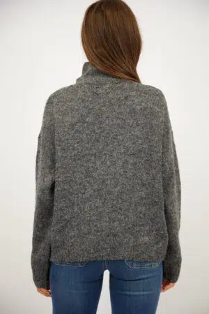 סריג צווארון פולו Nina | אפור