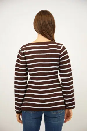 סריג פסים Léa | כחול חום