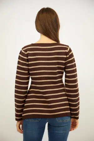 סריג פסים Léa | חום