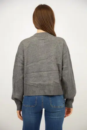 סריג עם כפתורים Lou | אפור