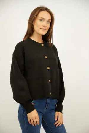 סריג עם כפתורים Lou | שחור