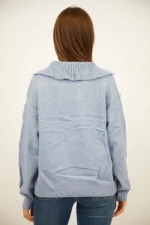 סריג עם צווארון פולו Iris | כחול