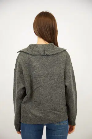 סריג עם צווארון פולו Iris | אפור