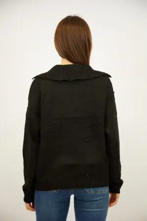 סריג עם צווארון פולו Iris | שחור