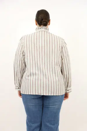 חולצה אלגנטית עם פסים Bonnie | קפה