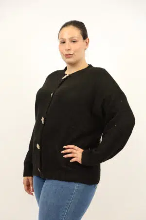 סריג עם כפתורים Laurence|שחור