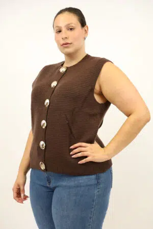 סריג ללא שרוולים Laurie|שוקו