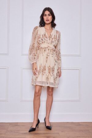 שמלה Marie | בז – ML-1036-5-2356-BEIGE