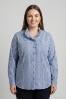 חולצת משובצת Margaux | כחול – CHR-F662-BLUE