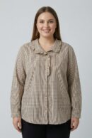 חולצת משובצת Margaux | קרם – CHR-F662-ECRU