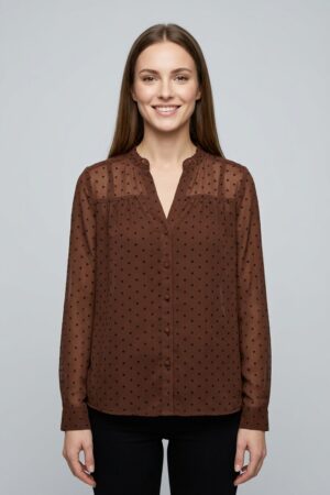חולצה שיפון Emma | קפה – ML-1052-2376-CAFE