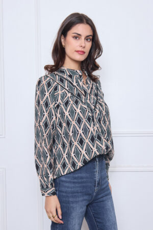 חולצה הדפס מודרני Aurélie | שחור