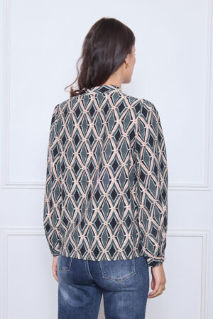 חולצה הדפס מודרני Aurélie | שחור