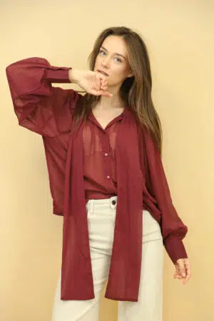 חולצת שיפון אלגנטית Iris | יין