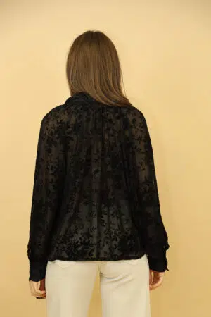 חולצת שיפון אלגנטית Élodie | שחור