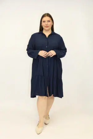 שמלה כפתורים Laurie |נייבי – CHR-R543-2-NAVY