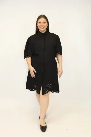 שמלה טוניק Anna | שחור – CHR-R582-BLACK