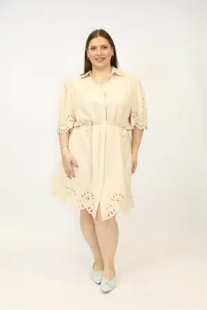 שמלה טוניק Anna | קרם – CHR-R582-CREME