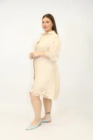 שמלה טוניק Anna | קרם