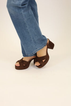 סנדלי עקב פלטפורמה Estelle | חום – IDL-2838-BROWN