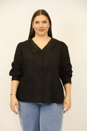 חולצה תחרה Julia | שחורן – ML-M598-5-1865-BLACK